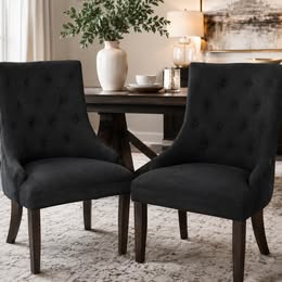 Set of 2 Tufted Accent Chairs – Open Box