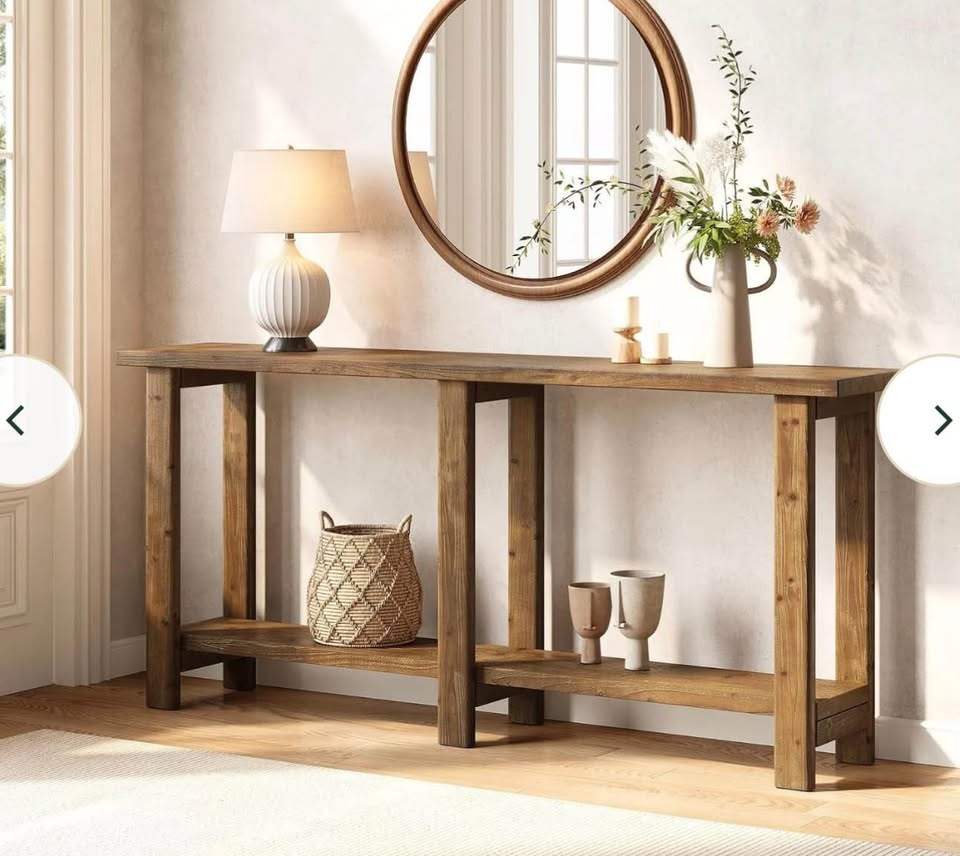 Brand New Assembled Solid Wood Console Table